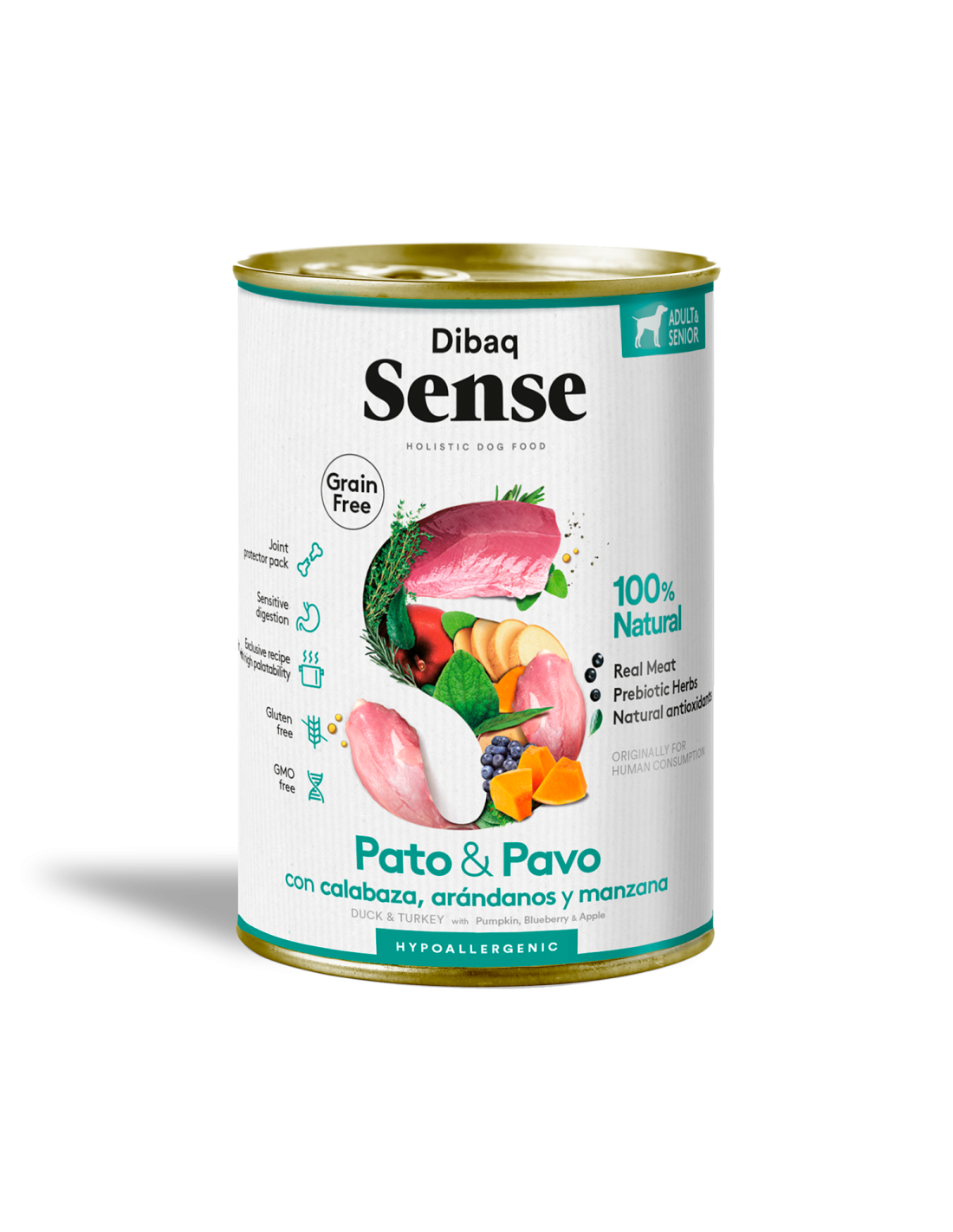 Dibaq Sense comida húmeda pato y pavo senior 380 gr