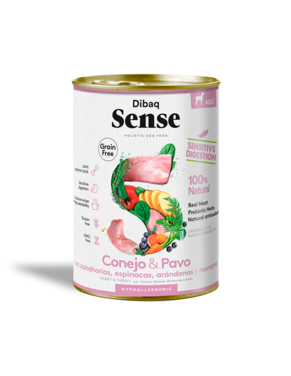 Dibaq Sense comida húmeda conejo y pavo 380 gr