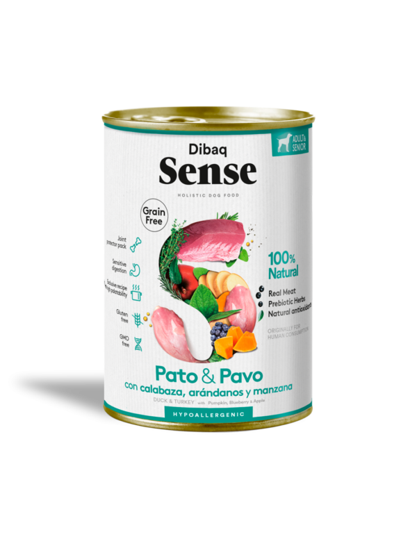 Dibaq Sense comida húmeda pato y pavo senior 380 gr