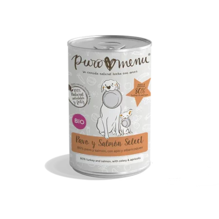 Comida húmeda Puro Menú Pavo y Salmón Select BIO 400 gr 4,69 €