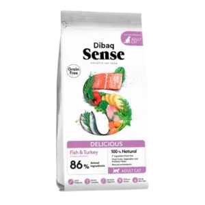 Dibaq Sense Delicious Pescado y Pavo Pienso para Gatos Adultos 1,5 kg
