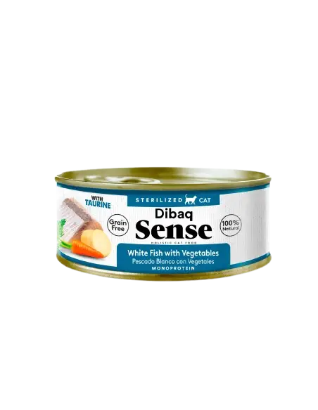 Dibaq Sense Gato Lata de Pescado Blanco con Vegetales 1 Dibaq Sense Gato Lata de Pescado Blanco con Vegetales