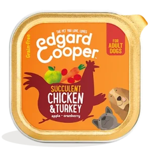 Edgard & Cooper Tarrina Pollo, Pavo y Manzana 150g para perros