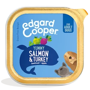 Edgard & Cooper Tarrina Pato y Pollo Puppy 150g 12 Edgard & Cooper Tarrina Salmón y Pavo 150g para perros