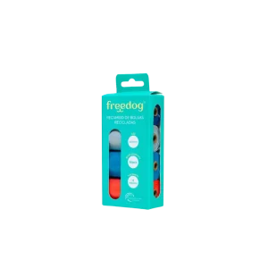 Freedog Bolsas Higiénicas Colores Variados - pack de 4 rollos con 15 bolsas cada uno