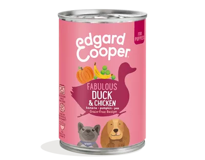 Edgard & Cooper Pato y Pollo Puppy lata 400g